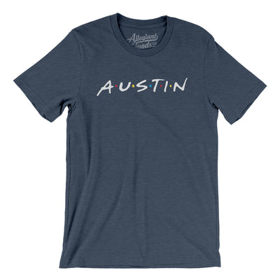 Austin Friends Men/Unisex T-Shirt-Heather Navy-Allegiant Goods Co. Vintage Sports Apparel