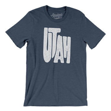 Utah State Shape Text Men/Unisex T-Shirt-Allegiant Goods Co. Vintage Sports Apparel