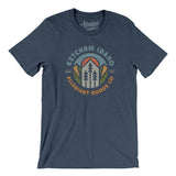 Ketchum Idaho Retro Badge Men/Unisex T-Shirt-Heather Navy-Allegiant Goods Co. Vintage Sports Apparel