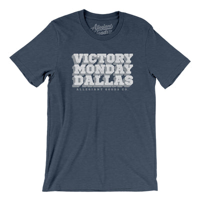 Victory Monday Dallas Men/Unisex T-Shirt-Heather Navy-Allegiant Goods Co. Vintage Sports Apparel