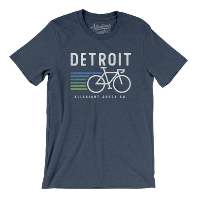 Detroit Cycling Men/Unisex T-Shirt-Heather Navy-Allegiant Goods Co. Vintage Sports Apparel