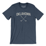 Oklahoma Golf Men/Unisex T-Shirt-Heather Navy-Allegiant Goods Co. Vintage Sports Apparel