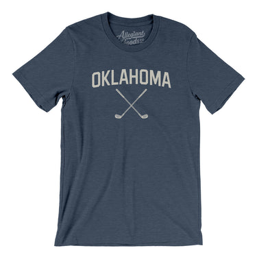 Oklahoma Golf Men/Unisex T-Shirt-Heather Navy-Allegiant Goods Co. Vintage Sports Apparel