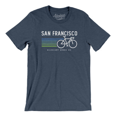 San Francisco Cycling Men/Unisex T-Shirt-Heather Navy-Allegiant Goods Co. Vintage Sports Apparel