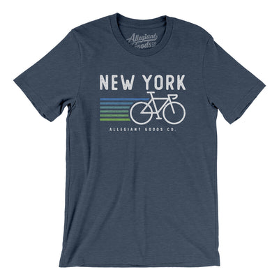 New York Cycling Men/Unisex T-Shirt-Heather Navy-Allegiant Goods Co. Vintage Sports Apparel