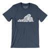 Virginia State Shape Text Men/Unisex T-Shirt-Heather Navy-Allegiant Goods Co. Vintage Sports Apparel