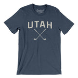 Utah Golf Men/Unisex T-Shirt-Heather Navy-Allegiant Goods Co. Vintage Sports Apparel