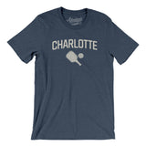 Charlotte Pickleball Men/Unisex T-Shirt-Heather Navy-Allegiant Goods Co. Vintage Sports Apparel