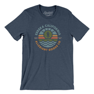 Eureka California Retro Badge Men/Unisex T-Shirt-Heather Navy-Allegiant Goods Co. Vintage Sports Apparel