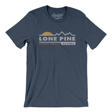 Lone Pine Mountain Sunset Men/Unisex T-Shirt-Heather Navy-Allegiant Goods Co. Vintage Sports Apparel