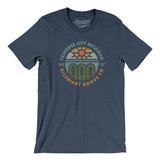 Traverse City Michigan Retro Badge Men/Unisex T-Shirt-Heather Navy-Allegiant Goods Co. Vintage Sports Apparel
