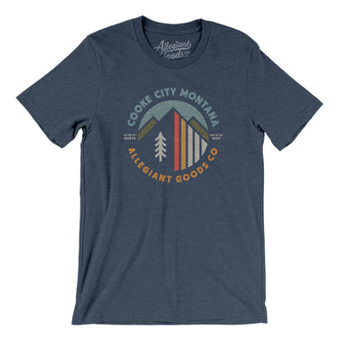 Cooke City Montana Retro Badge Men/Unisex T-Shirt-Heather Navy-Allegiant Goods Co. Vintage Sports Apparel