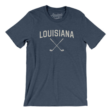 Louisiana Golf Men/Unisex T-Shirt-Heather Navy-Allegiant Goods Co. Vintage Sports Apparel