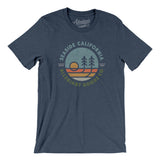 Seaside California Retro Badge Men/Unisex T-Shirt-Heather Navy-Allegiant Goods Co. Vintage Sports Apparel