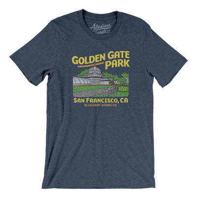 Golden Gate Park Men/Unisex T-Shirt-Heather Navy-Allegiant Goods Co. Vintage Sports Apparel