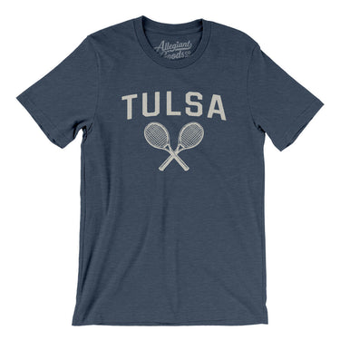 Tulsa Tennis Men/Unisex T-Shirt-Heather Navy-Allegiant Goods Co. Vintage Sports Apparel