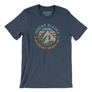 Juneau Alaska Retro Badge Men/Unisex T-Shirt-Heather Navy-Allegiant Goods Co. Vintage Sports Apparel