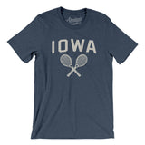 Iowa Tennis Men/Unisex T-Shirt-Heather Navy-Allegiant Goods Co. Vintage Sports Apparel