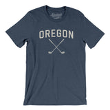 Oregon Golf Men/Unisex T-Shirt-Heather Navy-Allegiant Goods Co. Vintage Sports Apparel