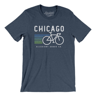 Chicago Cycling Men/Unisex T-Shirt-Heather Navy-Allegiant Goods Co. Vintage Sports Apparel