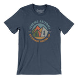 Jerome Arizona Retro Badge Men/Unisex T-Shirt-Heather Navy-Allegiant Goods Co. Vintage Sports Apparel