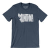 Montana State Shape Text Men/Unisex T-Shirt-Heather Navy-Allegiant Goods Co. Vintage Sports Apparel