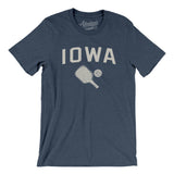 Iowa Pickleball Men/Unisex T-Shirt-Heather Navy-Allegiant Goods Co. Vintage Sports Apparel