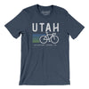 Utah Cycling Men/Unisex T-Shirt-Heather Navy-Allegiant Goods Co. Vintage Sports Apparel
