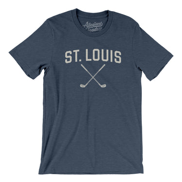 St. Louis Golf Men/Unisex T-Shirt-Heather Navy-Allegiant Goods Co. Vintage Sports Apparel