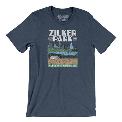 Zilker Park Men/Unisex T-Shirt-Heather Navy-Allegiant Goods Co. Vintage Sports Apparel