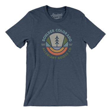Boulder Colorado Retro Badge Men/Unisex T-Shirt-Heather Navy-Allegiant Goods Co. Vintage Sports Apparel