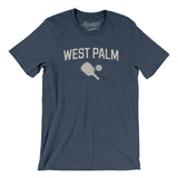 West Palm Pickleball Men/Unisex T-Shirt-Heather Navy-Allegiant Goods Co. Vintage Sports Apparel