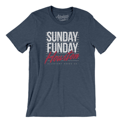 Sunday Funday Houston Men/Unisex T-Shirt-Heather Navy-Allegiant Goods Co. Vintage Sports Apparel