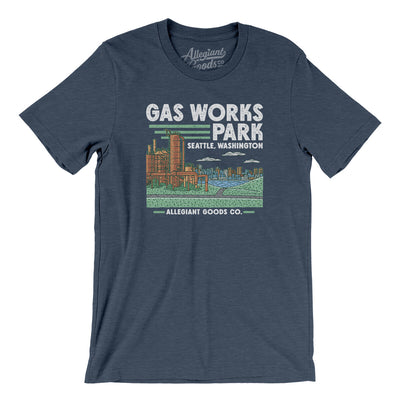 Gas Works Park Men/Unisex T-Shirt-Heather Navy-Allegiant Goods Co. Vintage Sports Apparel