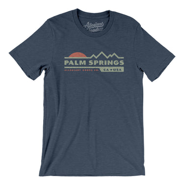 Palm Springs Mountain Sunset Men/Unisex T-Shirt-Heather Navy-Allegiant Goods Co. Vintage Sports Apparel