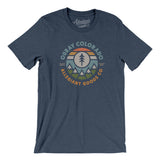 Ouray Colorado Retro Badge Men/Unisex T-Shirt-Heather Navy-Allegiant Goods Co. Vintage Sports Apparel