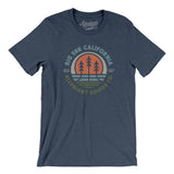 Big Sur California Retro Badge Men/Unisex T-Shirt-Heather Navy-Allegiant Goods Co. Vintage Sports Apparel