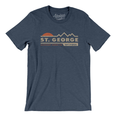 St. George Mountain Sunset Men/Unisex T-Shirt-Heather Navy-Allegiant Goods Co. Vintage Sports Apparel