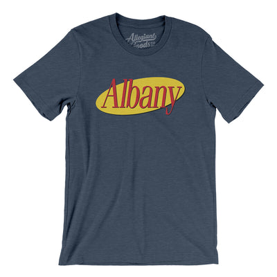 Albany Seinfeld Men/Unisex T-Shirt-Heather Navy-Allegiant Goods Co. Vintage Sports Apparel
