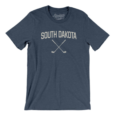 South Dakota Golf Men/Unisex T-Shirt-Heather Navy-Allegiant Goods Co. Vintage Sports Apparel