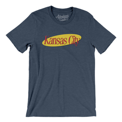 Kansas City Seinfeld Men/Unisex T-Shirt-Heather Navy-Allegiant Goods Co. Vintage Sports Apparel
