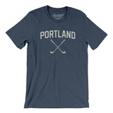 Portland Golf Men/Unisex T-Shirt-Heather Navy-Allegiant Goods Co. Vintage Sports Apparel