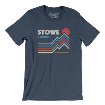 Stowe Vermont Men/Unisex T-Shirt-Heather Navy-Allegiant Goods Co. Vintage Sports Apparel