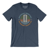 Bozeman Montana Retro Badge Men/Unisex T-Shirt-Heather Navy-Allegiant Goods Co. Vintage Sports Apparel