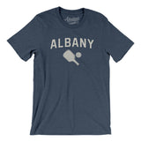 Albany Pickleball Men/Unisex T-Shirt-Heather Navy-Allegiant Goods Co. Vintage Sports Apparel