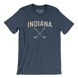 Indiana Golf Men/Unisex T-Shirt-Heather Navy-Allegiant Goods Co. Vintage Sports Apparel