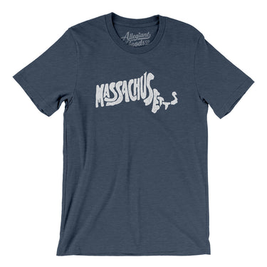 Massachusetts State Shape Text Men/Unisex T-Shirt-Allegiant Goods Co. Vintage Sports Apparel