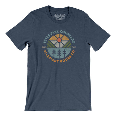 Estes Park Colorado Retro Badge Men/Unisex T-Shirt-Heather Navy-Allegiant Goods Co. Vintage Sports Apparel