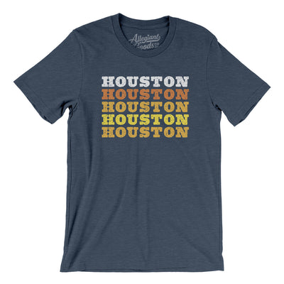 Houston Repeat Men/Unisex T-Shirt-Heather Navy-Allegiant Goods Co. Vintage Sports Apparel