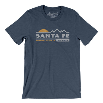 Santa Fe Mountain Sunset Men/Unisex T-Shirt-Heather Navy-Allegiant Goods Co. Vintage Sports Apparel